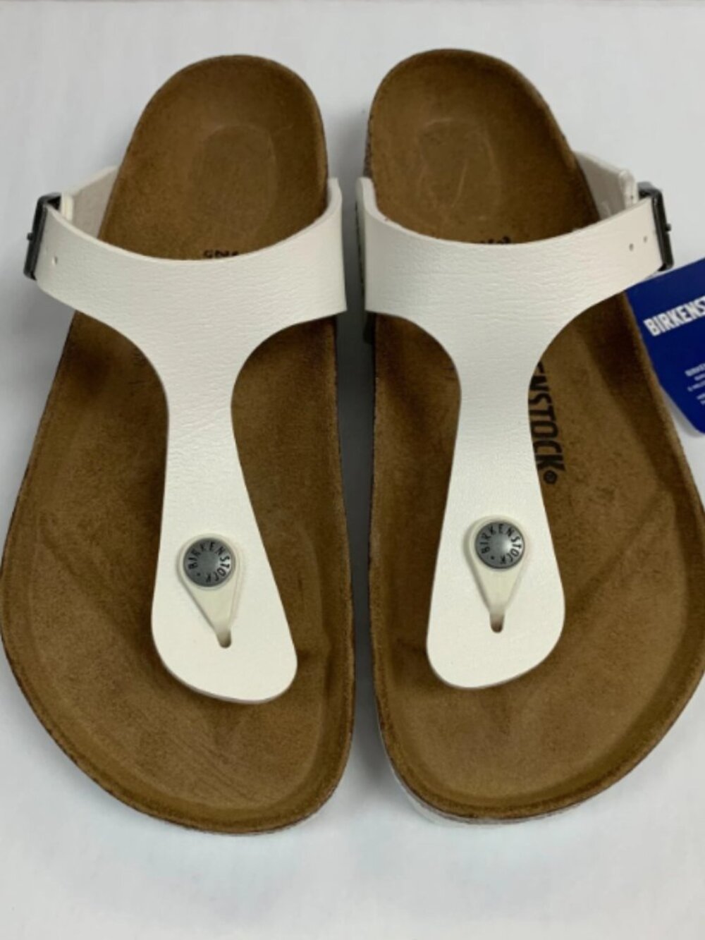 Birkenstock Gizeh White Birko-Flor Regular Width Sandals